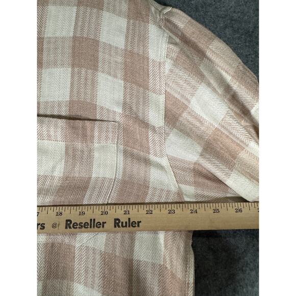 maurio designed in australia Shirt Women Large Pink Plaid flannel Relax Oversize - Picture 5 of 8